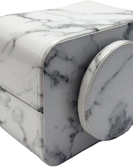 UnionBasic Rotating Desk Organizer, 360 Degree Desk Spinning Caddy, Desktop TV Guide/Mail/Media/Remote Controller Holder Organizer,Marble White