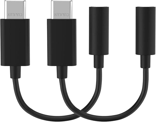 USB C Headphone Adapter Compatible with Pixel 9/8/7 Pro 8a7a Samsung S25/S24/S23 Tab S10/S9/S8/S7, iPhone 16/15, iPad Pro 13/12.9/11, iPad Air 13/5th/4th, Type C to 3.5mm Audio Dongle, 2-Pack
