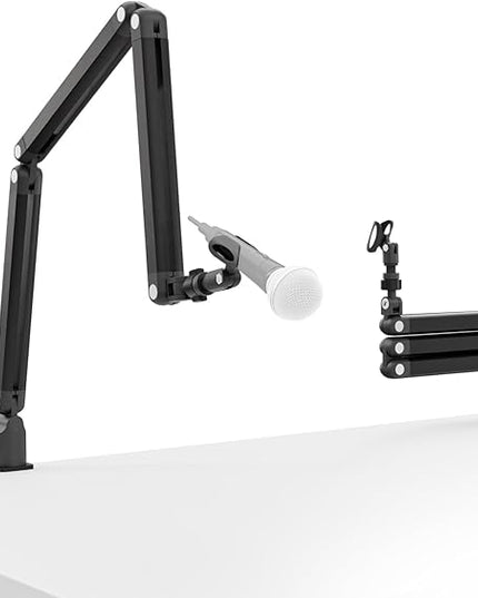 Adjustable Mic Arm, 30 Inch Rotatable Desktop Stand With Cable Management And 3/8 "5/8" Thread, Suitable For Lightweight Microphones Weighing Up To 3 Pounds, Suitable For Streaming, Podcasting, Gaming