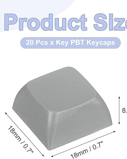 PATIKIL PBT Keycap Set, 20Pcs Colorful Mechanical Numeric Keypads Portable Blank Keycaps for Daily Office Work Gaming Entertainment Creative Design, Gray