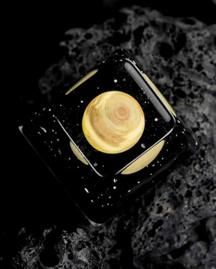Saturn Planet Artisan Keycap Custom Solar System Planets Keycaps R1 SA Profile 1U ESC Handmade Resin Gaming Galaxy Key Cap Cherry MX Switch Compatible Mechanical Keyboard Space Lover Gift