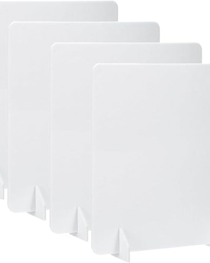 PATIKIL Desk Dividers 24" x 24", 4 Pack Desk Privacy Panel Freestanding Noise Reducing Partition Acoustic Panel with 2Pcs Support Feet for Testing Office Home Library, Pure White Style A
