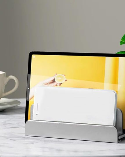 Vertical Laptop Stand Desktop Dock Holder Metal Desktop Stand for Computer, Tablet Aluminum Anti Slide Phone Desktop Holder