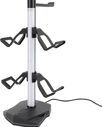 Jiawu Gaming Headphone Stand, RGB Headphone Stand with 2 USB & 1 Type C Port, Controller Holder Rack, Headset Holder Hanger, Computer Game Accessory for Desktop
