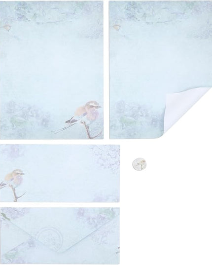 Paper Junkie Vintage Floral Letter Paper & Envelopes Set - 7.25 x 10.25 in, Multicolor - 60 Sheets & 30 Envelopes - Printer-Friendly Vintage Stationery Paper