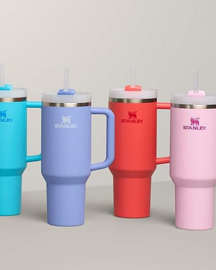 STANLEY Quencher H2.0 Tumbler with Handle and Straw 40 oz | Flowstate 3-Position Lid | Cup Holder Compatible for Travel | Insulated Stainless Steel Cup | BPA-Free | Hot Coral