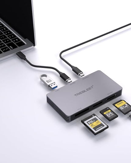 6 in 1 Card Reader for CFexpress Type B, CFexpress Type A, SDXC UHS-II, Micro SD/SD Cards, with USB-A Port 10Gbps