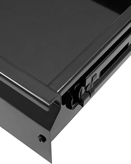 LEYSRIS 33.3" Under Desk Storage Drawer, Black Sliding Pull-Out Drawer for Sit Stand Workstation