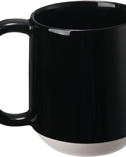 Miicol Ceramic Coffee Mug, 16 oz Large Coffee Cup, Tea Mug with Handle, Flat Bottom Mug for Men, Women, Office, Microwave and Dishwasher Safe, Multi-Color, Panda Black
