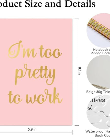 XQLZY Perfection Pink Gold Spiral Notebook, Resignation Retirement Promotion Inspirational Gifts for Woman Coworker Boss Friend, Friendship Gifts Between Lady, Sympathy Present for Office