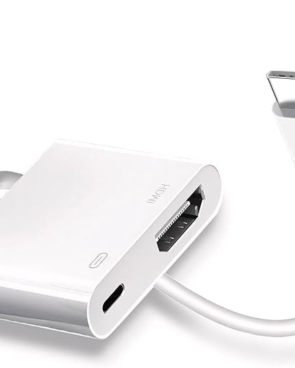 USB C to HDMI for TV, 4K@60Hz Type C to HDMI Adapter with Charging Port, iPhone to Hdmi to USB C Adapter Compatible for iPhone 16/15 Series/iPad Pro/Galaxy/MacBook Pro to HDTV Projector