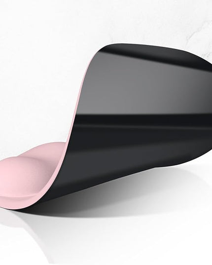ITNRSIIET Ergonomic Mouse Pad, Cushioned Gel Wrist Rest, Non-Slip Base, Smooth Surface, Compatible with All Mice for Office & Gaming, Desk Accessory, 9.5 x 8.2 inch, Blush Pink