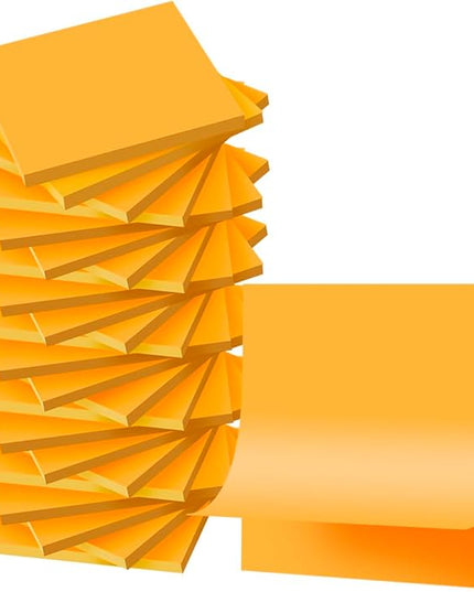 (24 Pads) Sticky Notes 3x3 inch, Self-Stick Pads Bright Colors Sticky Note, Recyclable, Easy to Post for Home, Office, Notebook (Bright Orange)