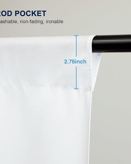 Aimosen 10 x 7 FT White Backdrop Background for Photography, Professional Pure WhiteScreen for Photoshoot, High Density Fabric Curtainfor Video Record Portrait Stand Photo Studio, with Rod Pocket