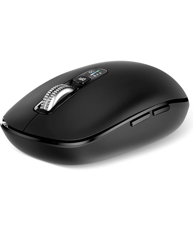 Wireless Bluetooth Mouse,USB+BT×2,Multi Device Ergo Full Size Mouses-big Hand,Metal 4-Way Super Scrolling,± 3000 DPI,10 Buttons,Plug&Play,Quiet,w/ 2 Batteries,Mice for Laptop,Computer,Tablet,Mac,iPad