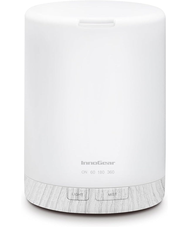 InnoGear 300ML Essential Oil Diffuser, Premium 5-in-1 Ultrasonic Aromatherapy Diffusers Scent Humidifier Aroma Diffuser Vaporizer Auto-Off Timer for Room Office Home, White, Medium