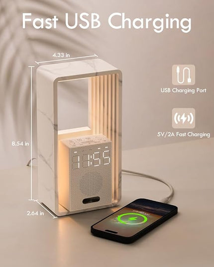 WILIT Digital Alarm Clock, Sunrise Alarm Clock with Nightlight, 9 Sleep Aid Sounds, White Noise Sounds Machine, Dimmable Display, Snooze,USB Charging Port,Gift for Women,Men,Teens,Kids,Travel