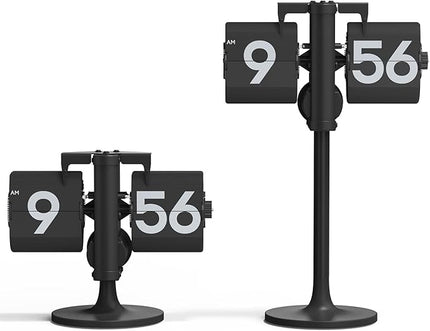 mooas Standing Height Adjustable Flip Desk Clock (Black), Retro Vintage Analog Design Flip Clock Standing Clock Battery Operated, for Home Living Room Office School Hotel
