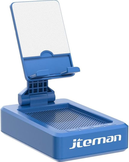 JTEMAN Phone Stand with Wireless Bluetooth Speaker, HD Surround Sound Bluetooth Speaker for Desk Perfect for Home Kitchen Gadgets Gifts,Compatible with iPhone/ipad/Samsung Galaxy(Blue)