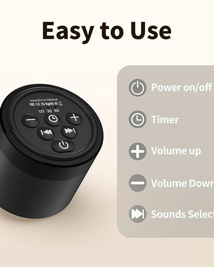Portable Mini White Noise Machine Sound Machine with 30 Soothing Sounds for Newborn Kids Adults Rechargeable Sleep Brown Noise Machine with 4 Timers Memory Function for Travel Camping Home and Office