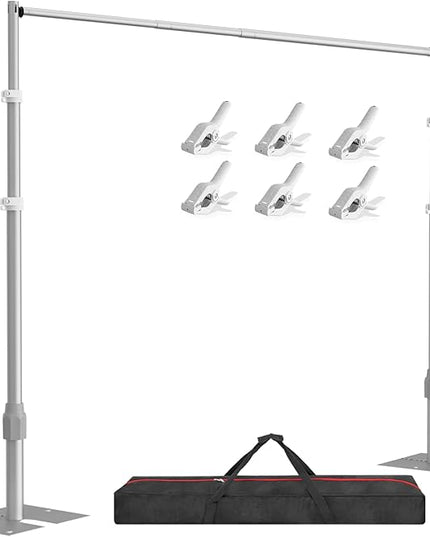 EMART Backdrop Stand Heavy Duty 10x10FT, Pipe and Drape Photo Background Photography Kit, Adjustable Metal Frame with Flat Base for Wedding Birthday Party Decoration