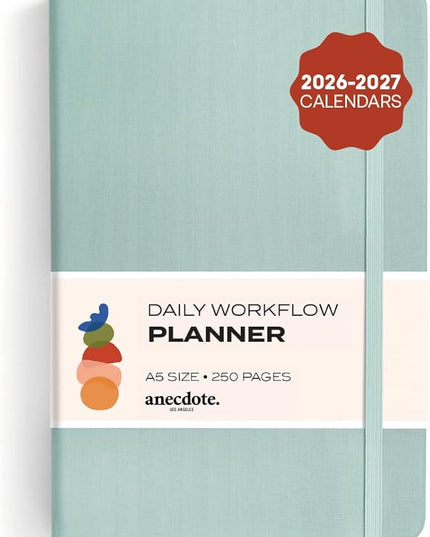 Anecdote 2026-2027 Planner: A Monthly, Weekly & Daily Planner with Calendar | 8.5" x 5.2" | Hardcover To-Do List Organizer, Planning Your Success, Start Anytime, Achieve Productivity Goals (Dutch Blue)