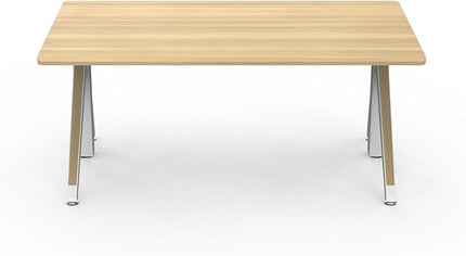DEZCTOP Revon Pro Electric Standing Desk, 59" x 31.5" Large Work Surface, Height Adjustable (27.6"-47.2"), Sturdy Keel Frame, with Magnetic Modular System, Anti-Collision, Oak for Home Office