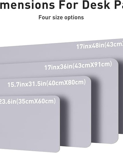 Aothia Large PU Leather Desk Pad Protector – Non-Slip Mouse Pad & Writing Mat for Office/Home, Waterproof, Easy to Clean (Smoky Lavender, 48" x 17")