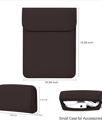 MOSISO Laptop Case 13 inch, 13 inch Laptop Sleeve Compatible with MacBook Air M4 M3 M2 M1 2025-2018 / Pro M2 M1 2025-2016, Faux Suede Leather Case with Small Bag, Chestnut Brown