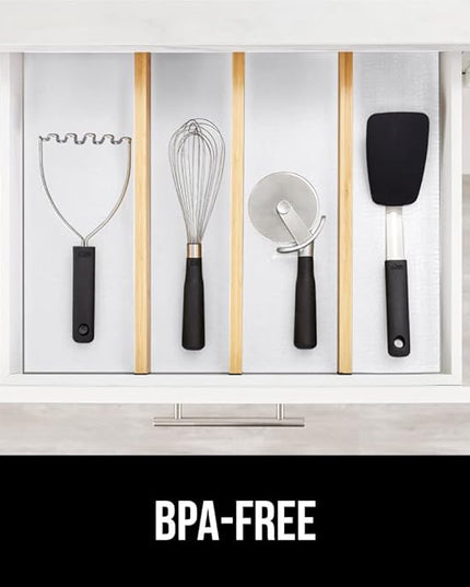 GORILLA GRIP DripGuard Shelf Liner, Non Adhesive Drawer and Kitchen Cabinet Protector, Slip Resistant BPA Free Smooth Surface Plastic Liners for Cabinets, Bathrooms, Closets, 12x120 Inch, White