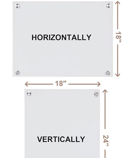 Mifuro Magnetic Glass Whiteboard，24"x18" Wall Mounted Frameless Dry Erase Board for Office, Home & School Ultra White