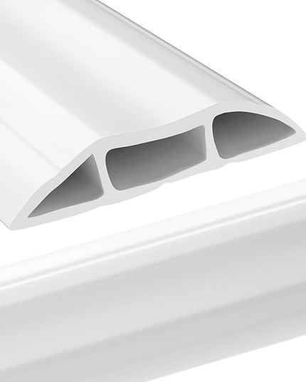 AGPTEK Heavy Duty Floor Cable Cover Cable Protector, 6.5 Ft Floor Cord Protector 3 Channels Floor Cord Cover (Mid Channel 0.93") Contains Cords, Cables and Wires, Good for Office, Home, or Outdoor
