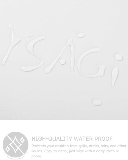 YSAGi Non-Slip Leather Desk Pad Long Size, Waterproof Laptop Computer Desk Keyboard Mat, Table Protector Blotter Mat, Large Mouse Pad for Office/Work/Home/Decor(White, 47" x 17")