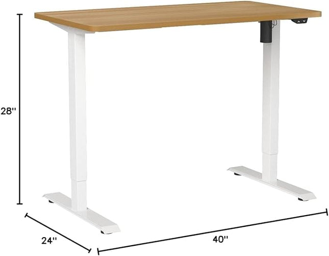 FLEXISPOT EN1 One-Piece Standing Desk, 40"x24" Seamless Desktop Electric Height Adjustable Desk for Home Office, Multi-Monitor Setups & Easy Assembly, Maple
