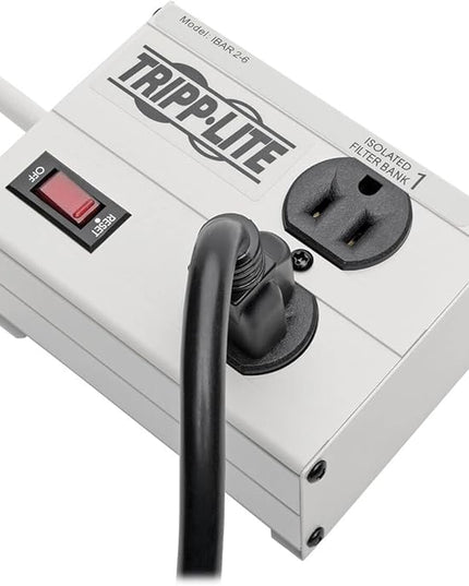 Tripp Lite ISOBAR2-6 Isobar 2 Outlet Heavy Duty Power Strip Surge Protector, 1410 Joules, 6ft Cord, Flat Plug, Metal Power Strip, Industrial Garage Work Shop Bench, Under Desk and Wall Mountable