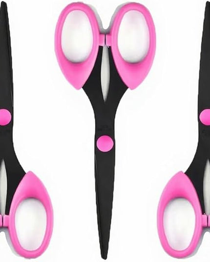 3 Pack 6.5" Multi-Purpose Scissors, Arts and Crafts Scissors,for Office, Home, School and Sewing (Pink)