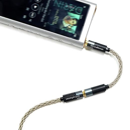 GUCraftsman 3.5mm Stereo Male to 2.5mm Balanced Female Portable Headphone Adapter Cable 6N Single Crystal Silver Headphone Jack Convert Cable for Audio Players with 3.5mm Ports