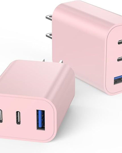 USB C Charger Block for Apple iPhone 17 Fast Charging, 2-Pack 35W USB Charging Block PD Power Adapter Multiport Type C Wall Charge Block for iPhone 17/Air/16/16 Pro/15/15 Pro/Pro Max/Plus/14/13/12