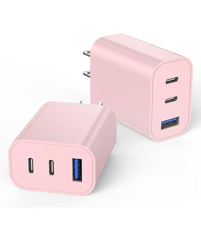 USB C Charger Block for Apple iPhone 17 Fast Charging, 2-Pack 35W USB Charging Block PD Power Adapter Multiport Type C Wall Charge Block for iPhone 17/Air/16/16 Pro/15/15 Pro/Pro Max/Plus/14/13/12