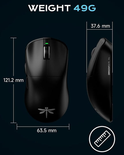 VGN Esports Wireless Gaming Mouse, 49g Ultra-Lightweight Gamer Mouse Wireless, 26K DPI Optical Sensor, 6 Programmable Buttons, 4K Polling, 75Hrs Battery Life, 3 Connection Modes Gaming Mice for PC/Mac