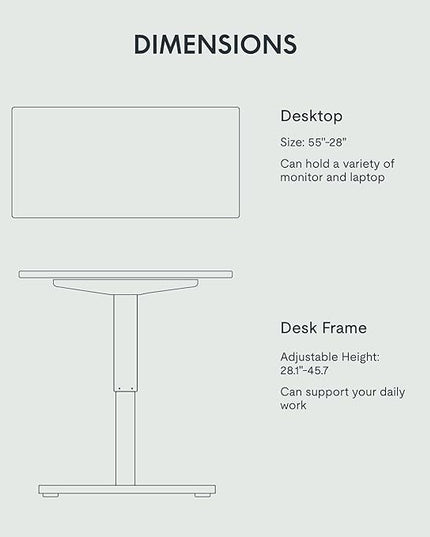 FLEXISPOT EN1 One-Piece Standing Desk with 1-Inch Thick Desktop, 55"x28" Electric Height Adjustable Desk for Home Office & Multi-Device Workstations, Maple