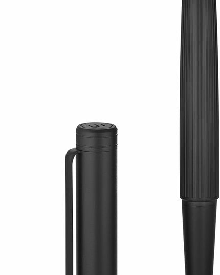 BEILUNER Lighthouse series Rollerball pen, matte black pen body, exquisite vertical lines, Schneider 850 refill, suitable for men, office, professionals, exquisite and chic designer pen