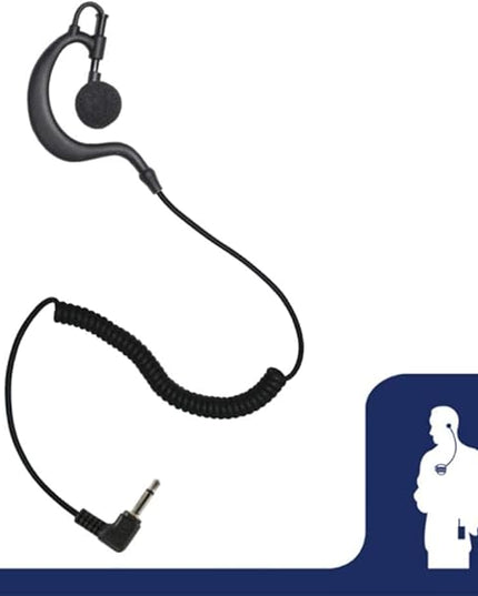 Radio Earpiece, 3.5mm Rabbit Listen Only EP1BC by Earphone Connection, Ear Hook Privacy Headset, Compatible with Shoulder Speaker Microphones