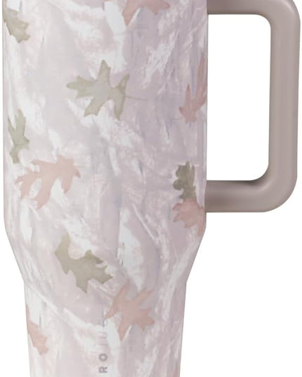HydroJug Traveler - 40 oz Water Bottle with Handle & Flip Straw - Fits in Cup Holder, Leak Resistant Tumbler-Reusable Insulated Stainless Steel & Rubber Base - Gifts for Women & Men, Camo