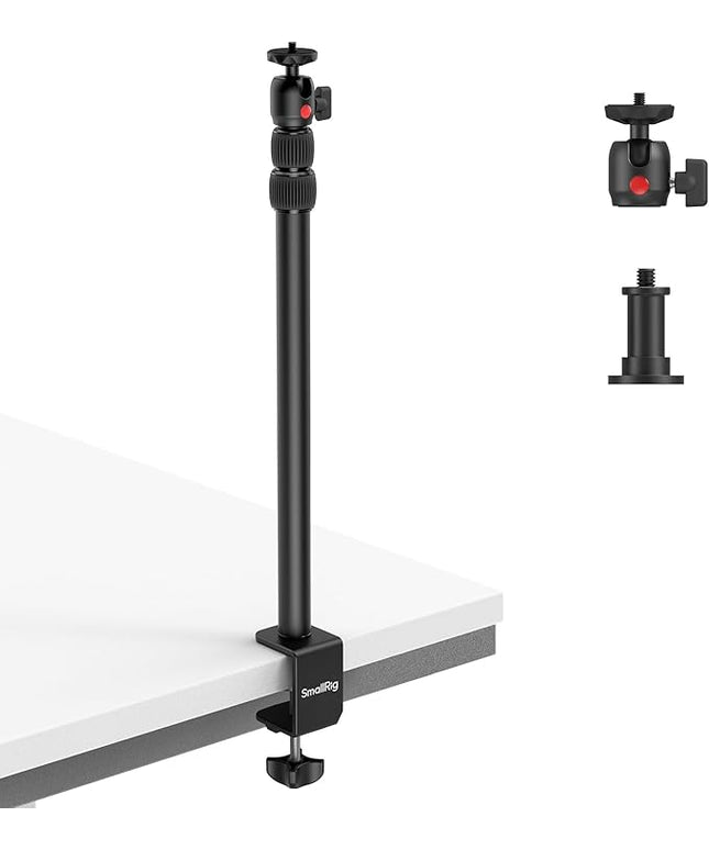 SMALLRIG Camera Desk Mount C Stand, 15"-35" Adjustable Desk Tripod Light Stand, Tabletop C Clamp for Webcam, DSLR Camera, Ring Light, Live Streaming, Photo Video Shooting