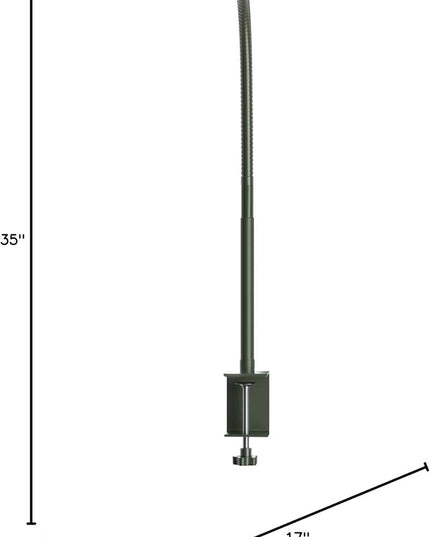 LED Desk Lamp for Office Home, Eye-Caring Desk Light with Stepless Dimming Adjustable Flexible Gooseneck, 10W USB Adapter Desk Lamp with Clamp for Reading, Study, Workbench (Green)