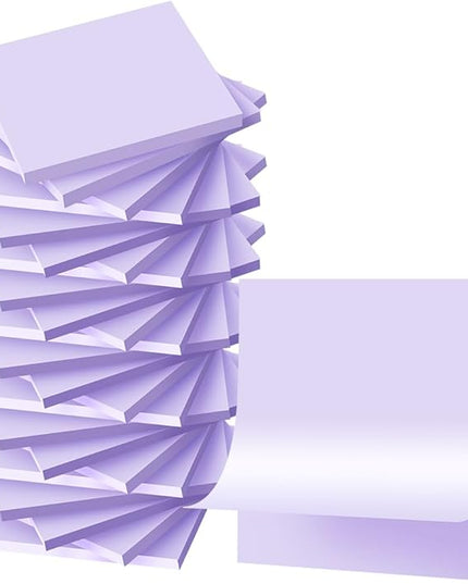 (24 Pads) Sticky Notes 3x3 inch, Self-Stick Pads Bright Colors Sticky Note, Recyclable, Easy to Post for Home, Office, Notebook (Light Purple)