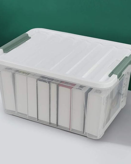 Gloreen 35 Quart Clear Storage Bins with Lid and Handle, Multipurpose Stackable Plastic Storage Latches Box/Containers,set of 4
