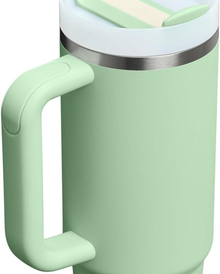 STANLEY Quencher H2.0 Tumbler with Handle and Straw 30 Fluid Ounces | Flowstate 3-Position Lid | Cup Holder Compatible for Travel | Insulated Stainless Steel Cup | BPA-Free | Pistachio