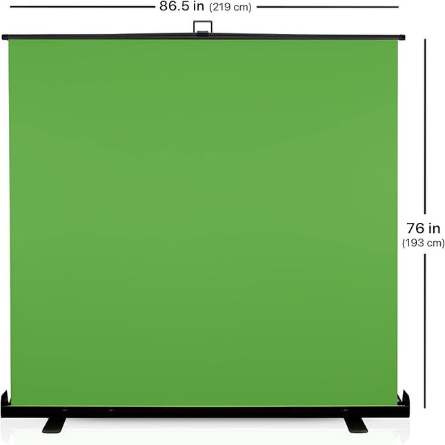 【Wider Style】 KHOMO Gear 87-in Large Collapsible Green Screen Backdrop Portable Retractable Chroma Key Panel Photo Background with Stand for Video Conference, Photographic Studio, Streaming